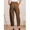 image:imageEVALESS Womens Wide Leg Barrel Pants Elastic High Waisted Business Casual Work Pants Trousers with PocketsBrown