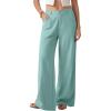 image:imageEVALESS Womens Linen Pants Summer High Waist Wide Leg Palazzo Pants Casual Trousers 2026 Beach Travel Vacation OutfitsMint Green