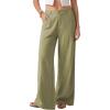 image:imageEVALESS Womens Linen Pants Summer High Waist Wide Leg Palazzo Pants Casual Trousers 2026 Beach Travel Vacation OutfitsOlive Green