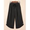 image:imageEVALESS Capris Pants for Women Spring Summer Casual Loose Drawstring Elastic High Waist Lounge Cropped TrousersBlack