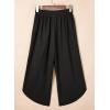 image:imageEVALESS Capris Pants for Women Spring Summer Casual Loose Drawstring Elastic High Waist Lounge Cropped TrousersBlack