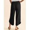 image:imageEVALESS Capris Pants for Women Spring Summer Casual Loose Drawstring Elastic High Waist Lounge Cropped TrousersBlack