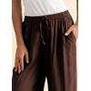 image:imageEVALESS Capris Pants for Women Spring Summer Casual Loose Drawstring Elastic High Waist Lounge Cropped TrousersBrown