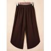 image:imageEVALESS Capris Pants for Women Spring Summer Casual Loose Drawstring Elastic High Waist Lounge Cropped TrousersBrown