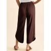 image:imageEVALESS Capris Pants for Women Spring Summer Casual Loose Drawstring Elastic High Waist Lounge Cropped TrousersBrown