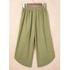 image:imageEVALESS Capris Pants for Women Spring Summer Casual Loose Drawstring Elastic High Waist Lounge Cropped TrousersGreen