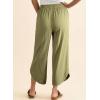 image:imageEVALESS Capris Pants for Women Spring Summer Casual Loose Drawstring Elastic High Waist Lounge Cropped TrousersGreen