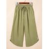 image:imageEVALESS Capris Pants for Women Spring Summer Casual Loose Drawstring Elastic High Waist Lounge Cropped TrousersGreen