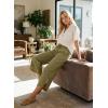 image:imageEVALESS Capris Pants for Women Spring Summer Casual Loose Drawstring Elastic High Waist Lounge Cropped TrousersGreen