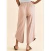 image:imageEVALESS Capris Pants for Women Spring Summer Casual Loose Drawstring Elastic High Waist Lounge Cropped TrousersLight Pink