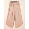 image:imageEVALESS Capris Pants for Women Spring Summer Casual Loose Drawstring Elastic High Waist Lounge Cropped TrousersLight Pink