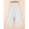 image:imageEVALESS Capris Pants for Women Spring Summer Casual Loose Drawstring Elastic High Waist Lounge Cropped TrousersWhite