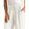 image:imageEVALESS Capris Pants for Women Spring Summer Casual Loose Drawstring Elastic High Waist Lounge Cropped TrousersWhite