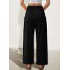 image:imageEVALESS Pants for Women Casual High Waisted Baggy Cargo Pants 2026 Summer Ankle Length Wide Leg Sweatpants with PocketsBlack