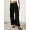 image:imageEVALESS Pants for Women Casual High Waisted Baggy Cargo Pants 2026 Summer Ankle Length Wide Leg Sweatpants with PocketsBlack