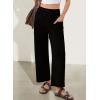 image:imageEVALESS Pants for Women Casual High Waisted Baggy Cargo Pants 2026 Summer Ankle Length Wide Leg Sweatpants with PocketsBlack