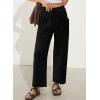 image:imageEVALESS Pants for Women Casual High Waisted Baggy Cargo Pants 2026 Summer Ankle Length Wide Leg Sweatpants with PocketsBlack