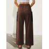 image:imageEVALESS Pants for Women Casual High Waisted Baggy Cargo Pants 2026 Summer Ankle Length Wide Leg Sweatpants with PocketsCoffee