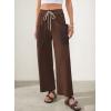 image:imageEVALESS Pants for Women Casual High Waisted Baggy Cargo Pants 2026 Summer Ankle Length Wide Leg Sweatpants with PocketsCoffee