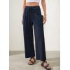 image:imageEVALESS Pants for Women Casual High Waisted Baggy Cargo Pants 2026 Summer Ankle Length Wide Leg Sweatpants with PocketsNavy Blue