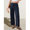 image:imageEVALESS Pants for Women Casual High Waisted Baggy Cargo Pants 2026 Summer Ankle Length Wide Leg Sweatpants with PocketsNavy Blue