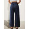 image:imageEVALESS Pants for Women Casual High Waisted Baggy Cargo Pants 2026 Summer Ankle Length Wide Leg Sweatpants with PocketsNavy Blue