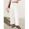 image:imageEVALESS Pants for Women Casual High Waisted Baggy Cargo Pants 2026 Summer Ankle Length Wide Leg Sweatpants with PocketsWhite