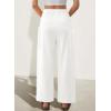 image:imageEVALESS Pants for Women Casual High Waisted Baggy Cargo Pants 2026 Summer Ankle Length Wide Leg Sweatpants with PocketsWhite
