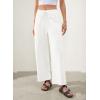 image:imageEVALESS Pants for Women Casual High Waisted Baggy Cargo Pants 2026 Summer Ankle Length Wide Leg Sweatpants with PocketsWhite