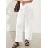 image:imageEVALESS Pants for Women Casual High Waisted Baggy Cargo Pants 2026 Summer Ankle Length Wide Leg Sweatpants with PocketsWhite