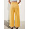 image:imageEVALESS Pants for Women Casual High Waisted Baggy Cargo Pants 2026 Summer Ankle Length Wide Leg Sweatpants with PocketsYellow