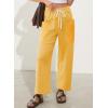 image:imageEVALESS Pants for Women Casual High Waisted Baggy Cargo Pants 2026 Summer Ankle Length Wide Leg Sweatpants with PocketsYellow