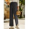 image:imageEVALESS Women Corduroy Pants Wide Leg Casual High Waisted Straight Leg Baggy TrousersDark Grey