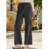 image:imageEVALESS Women Corduroy Pants Wide Leg Casual High Waisted Straight Leg Baggy TrousersDark Grey