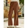 image:imageEVALESS Women Corduroy Pants Wide Leg Casual High Waisted Straight Leg Baggy TrousersThai Curry