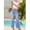 image:imageEVALESS Womens High Waisted Wide Leg Jeans Stretchy Boyfriend Loose Straight Denim PantsAshleigh Blue