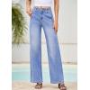 image:imageEVALESS Womens High Waisted Wide Leg Jeans Stretchy Boyfriend Loose Straight Denim PantsAshleigh Blue