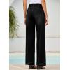 image:imageEVALESS Womens High Waisted Wide Leg Jeans Stretchy Boyfriend Loose Straight Denim PantsBlack