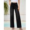 image:imageEVALESS Womens High Waisted Wide Leg Jeans Stretchy Boyfriend Loose Straight Denim PantsBlack