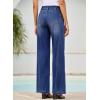 image:imageEVALESS Womens High Waisted Wide Leg Jeans Stretchy Boyfriend Loose Straight Denim PantsReal Teal
