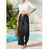 image:imageEVALESS Womens Wide Leg Jeans Summer Lightweight High Waisted Straight Leg Baggy Drawstring Denim PantsBlack
