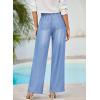 image:imageEVALESS Womens Wide Leg Jeans Summer Lightweight High Waisted Straight Leg Baggy Drawstring Denim PantsSky Blue