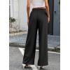 image:imageEVALESS Womens Wide Leg Pants Summer Casual Baggy Elastic High Waisted Palazzo Beach Vacation Slacks Trousers with PocketsBlack