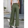 image:imageEVALESS Womens Wide Leg Pants Summer Casual Baggy Elastic High Waisted Palazzo Beach Vacation Slacks Trousers with PocketsFour Leaf Clover