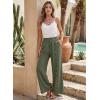 image:imageEVALESS Womens Wide Leg Pants Summer Casual Baggy Elastic High Waisted Palazzo Beach Vacation Slacks Trousers with PocketsFour Leaf Clover