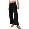 image:imageEVALESS Pants for Women Casual High Waisted Baggy Cargo Pants 2026 Summer Ankle Length Wide Leg Sweatpants with PocketsBlack