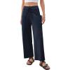 image:imageEVALESS Pants for Women Casual High Waisted Baggy Cargo Pants 2026 Summer Ankle Length Wide Leg Sweatpants with PocketsNavy Blue