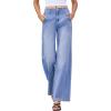 image:imageEVALESS Womens High Waisted Wide Leg Jeans Stretchy Boyfriend Loose Straight Denim PantsAshleigh Blue