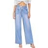 image:imageEVALESS Womens Wide Leg Jeans Summer Lightweight High Waisted Straight Leg Baggy Drawstring Denim PantsSky Blue