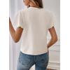 image:imageEVALESS Blouses for Women Dressy Casual Summer Ruffle Short Sleeve V Neck Work Tops Business Office ShirtsBeige